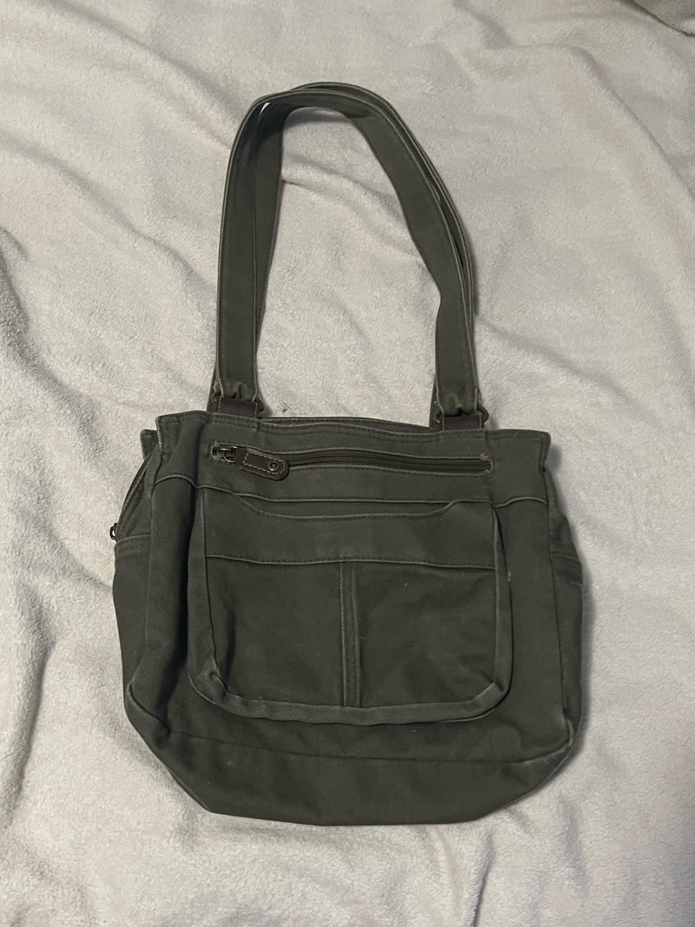 Everyday Olive Green Canvas Tote Bag